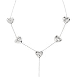 Y-shaped necklace with wavy hearts