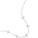 Necklace with clover motif and inlaid clovers