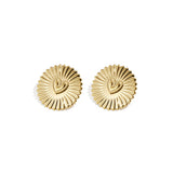Statement earrings sparkling coin with heart