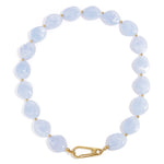 Bead necklace with front closure design