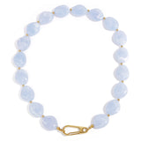 Bead necklace with front closure design
