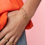 Bracelet with connected heart charm