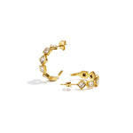 Earrings with alternating stones