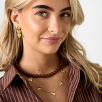 Y-shaped necklace with wavy hearts