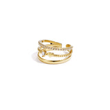 3-layer ring with stones