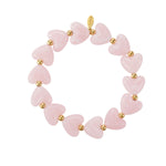 Elastic heart beaded bracelet
