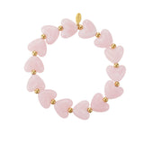 Elastic heart beaded bracelet