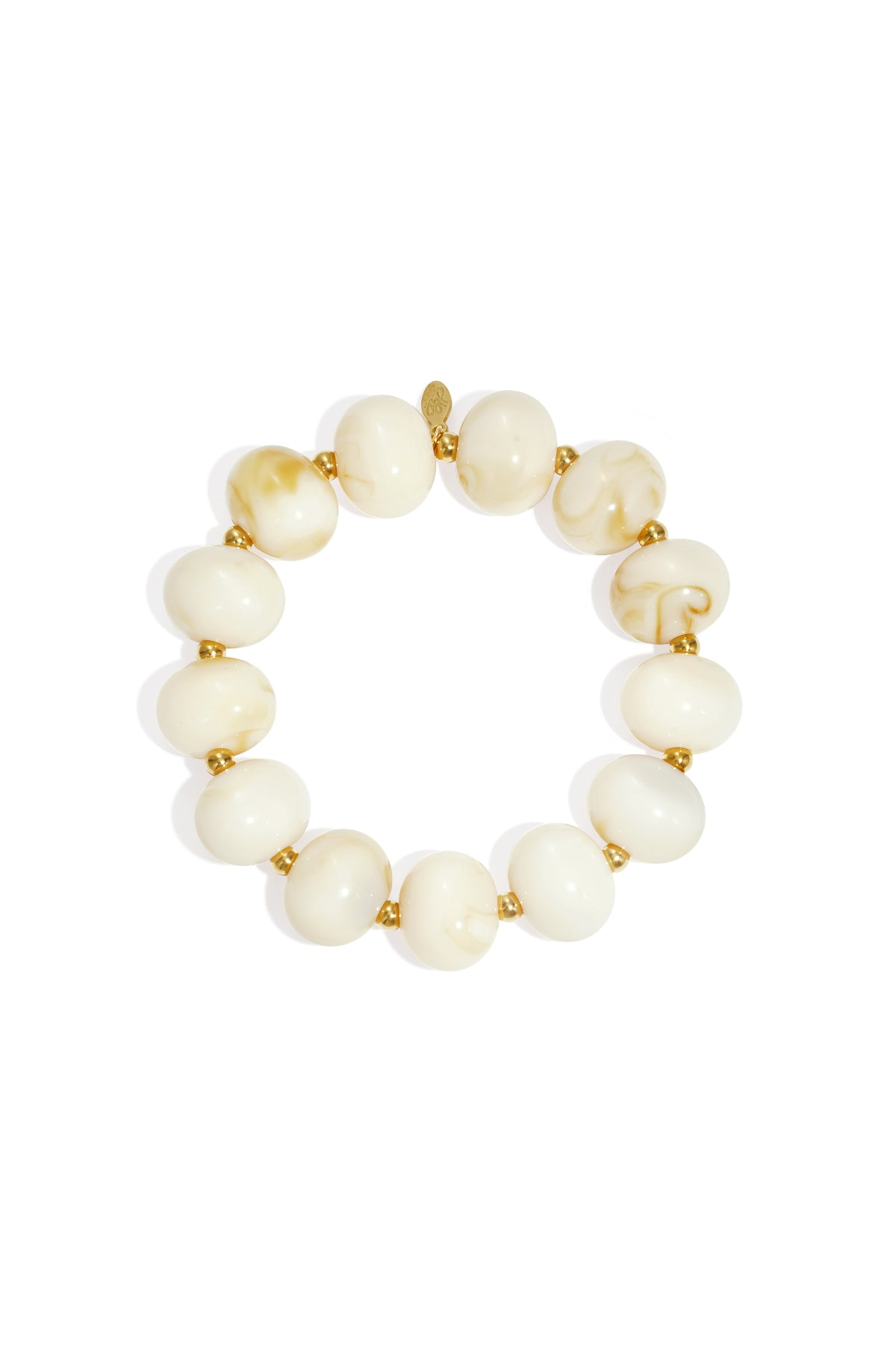 Elastic beaded bracelet with large beads