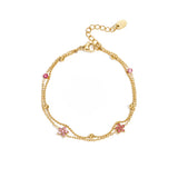 Bracelet with colored stones and flowers