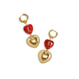 Heart-shaped pendant earrings