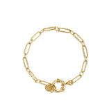 Bracelet with front clasp and alternating links