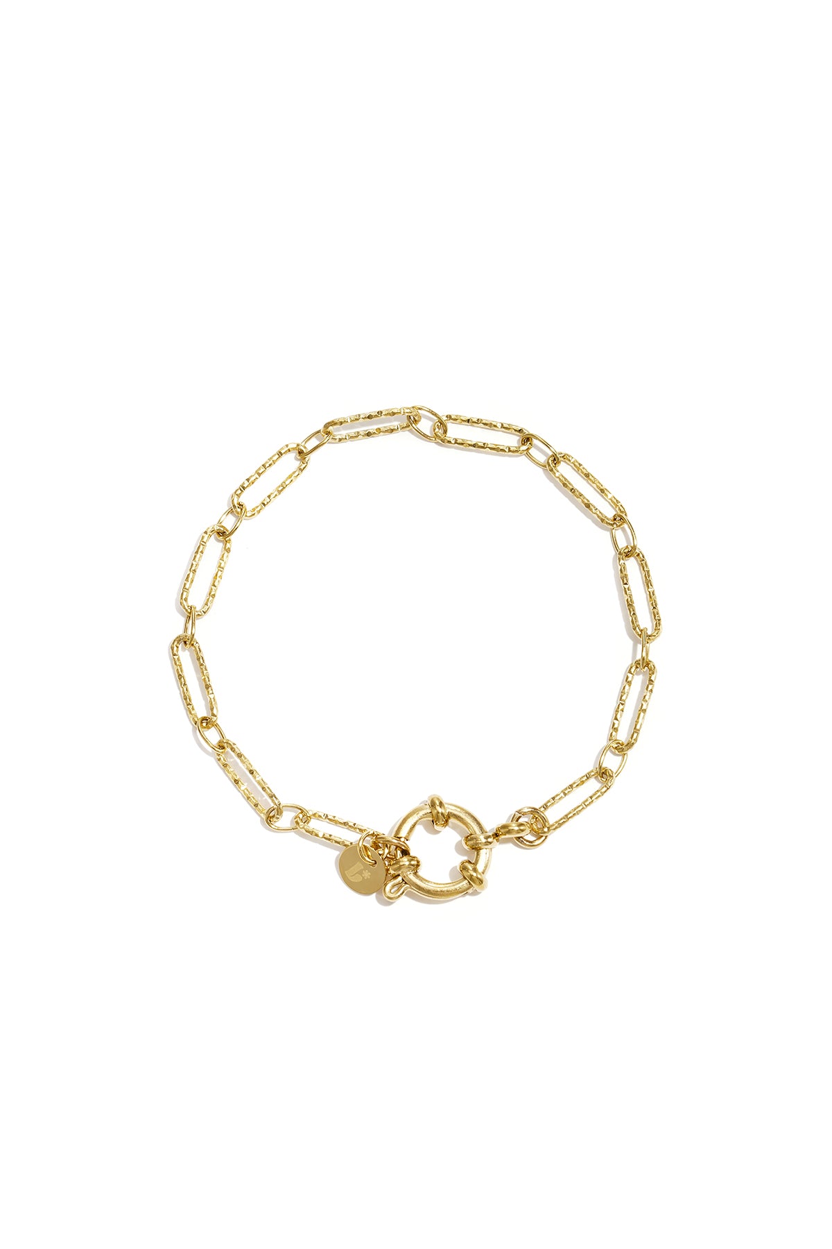 Bracelet with front clasp and alternating links