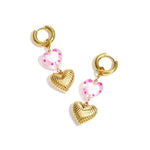 Heart-shaped pendant earrings