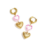 Heart-shaped pendant earrings