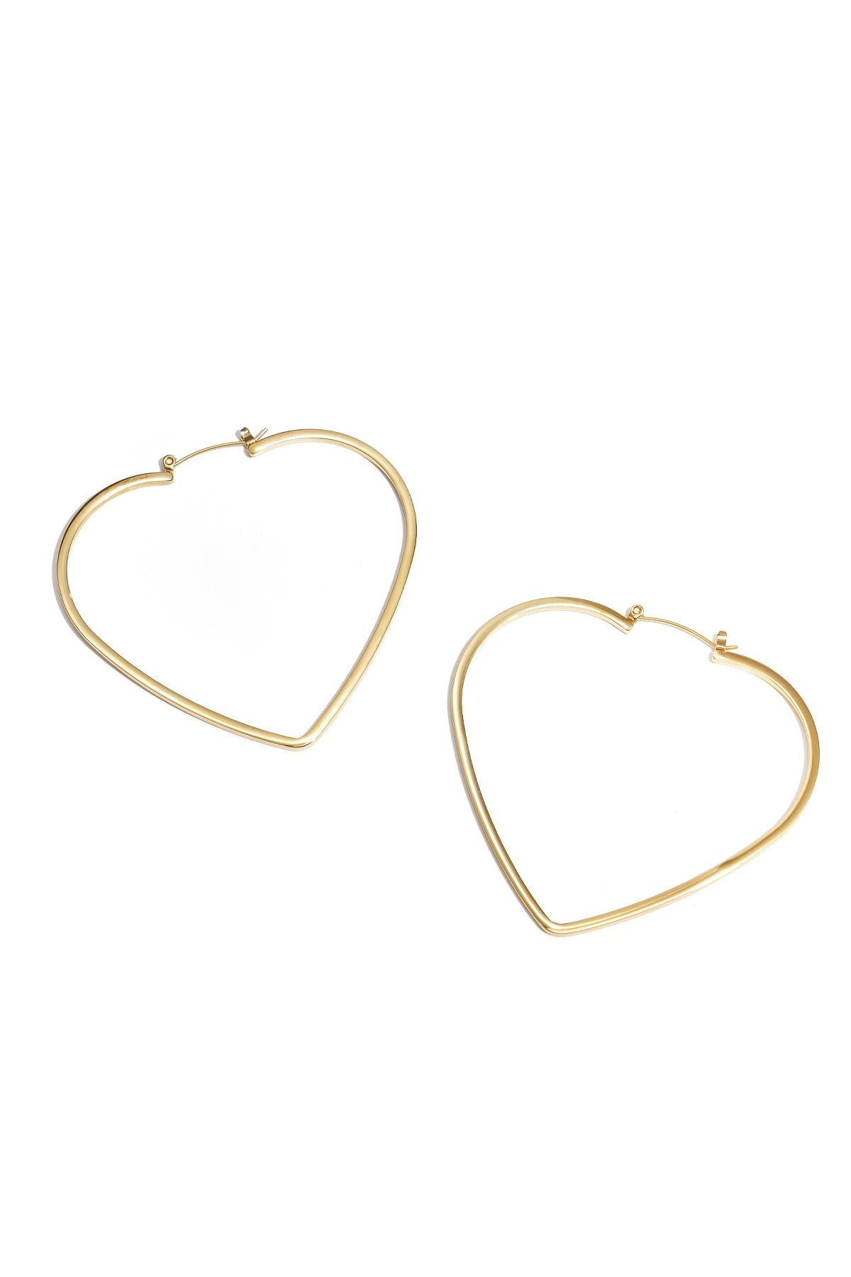 Minimalist heart hoop earrings