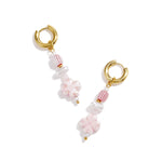 Small earring with clover bead and pearls