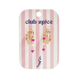 Triple earrings with flower charm and beads