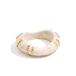 Resin bangle bracelet with studs in a striped pattern