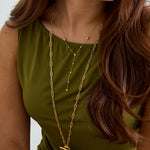 Y-line necklace with filled hearts