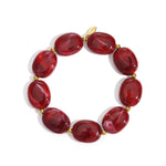 Beaded bracelet with oval and gold beads