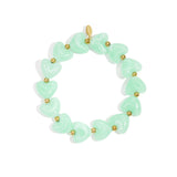 Elastic heart beaded bracelet