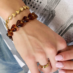 Elastic heart beaded bracelet