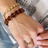 Elastic heart beaded bracelet