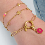 Stainless Steel Charm Bracelets Flower Daily