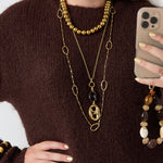 Stainless Steel Long Necklaces Irregular Shape Simple Daily Simple Series Women's jewelry