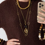 Stainless Steel Long Necklaces Irregular Shape Simple Daily Simple Series Women's jewelry