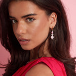 Small earring with clover bead and pearls