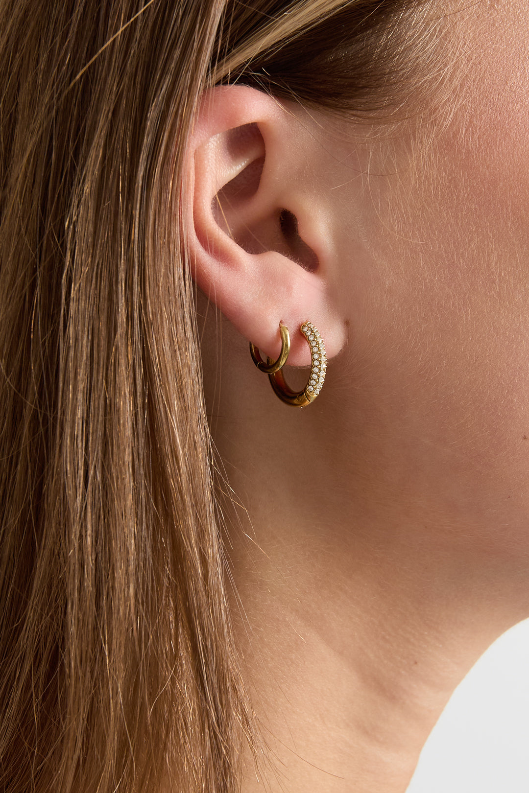 Stainless Steel Hoop Earrings Circle Simple Daily Simple Series Women's jewelry