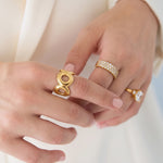 Adjustable statement ring of circles