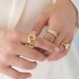 Adjustable statement ring of circles