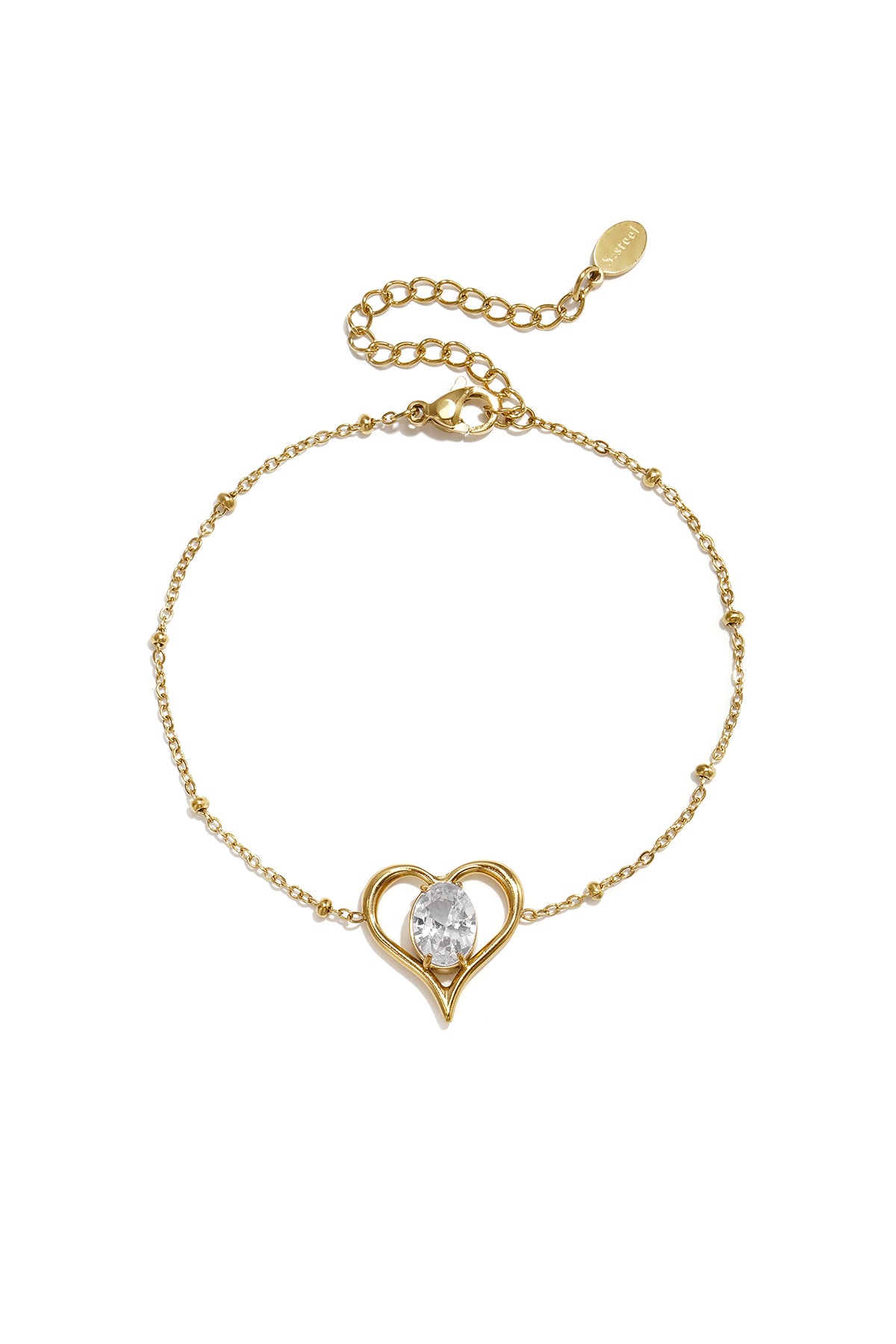 Stainless Steel Charm Bracelets Heart Simple Daily Simple Series Women's jewelry