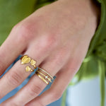 3-layer ring with stones