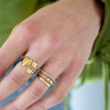 3-layer ring with stones