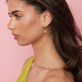 Earrings with pearl and star pendants
