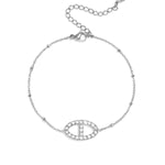 Bracelet with stones in oval charm