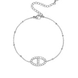 Bracelet with stones in oval charm
