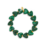 Elastic heart beaded bracelet