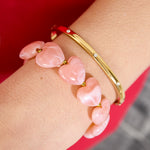 Bracelet with heart-shaped beads
