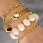 Bracelet in various colors with heart detail - 0.9 cm