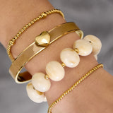 Bracelet in various colors with heart detail - 0.9 cm