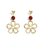 Stainless Steel Dangle Earrings Flower Daily Simple Series Women's jewelry