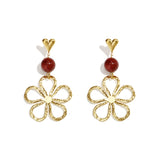 Stainless Steel Dangle Earrings Flower Daily Simple Series Women's jewelry