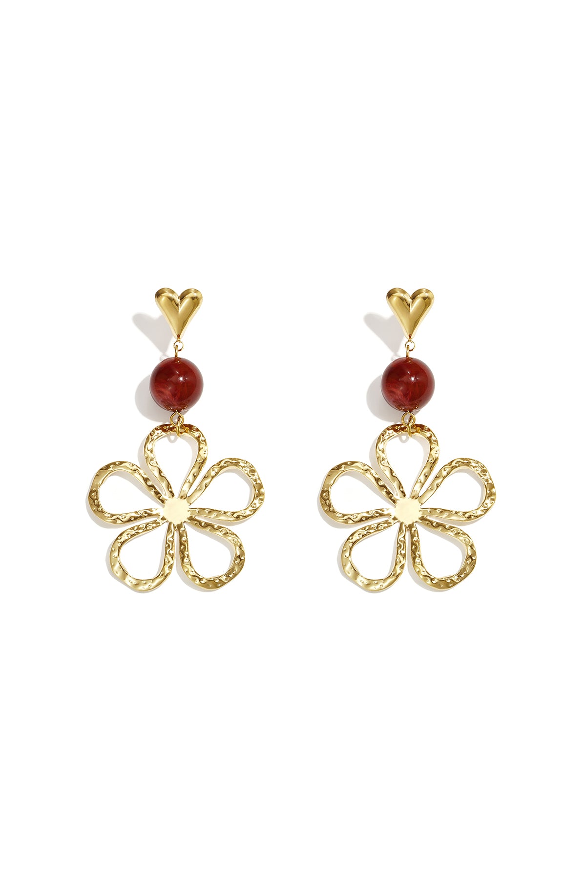 Stainless Steel Dangle Earrings Flower Daily Simple Series Women's jewelry