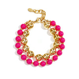 Linked bead bracelets