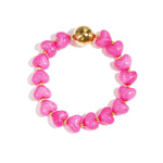 Statement bracelet with heart-shaped beads