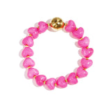 Statement bracelet with heart-shaped beads